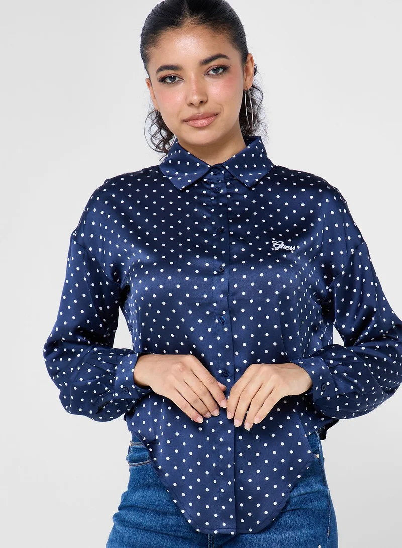 GUESS Polka Dot Button Down Shirt