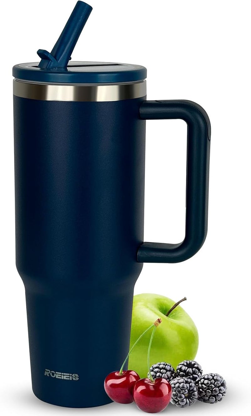 ROEIEIS Tumbler 40 oz (1.2 L), Insulated Stainless Steel Water Bottle with Straw and Leak-Proof Lid - Image 1