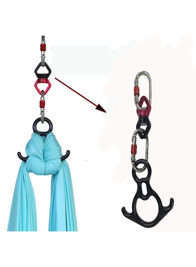 Flife Aerial Silk Dance Rigging Hardware Kit Rescue Figure 8 & Rope Swivel & Steel Carabiners - Image 2