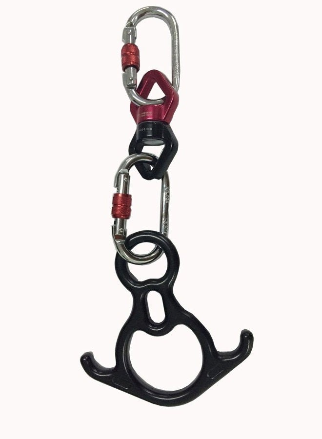 Flife Aerial Silk Dance Rigging Hardware Kit Rescue Figure 8 & Rope Swivel & Steel Carabiners - Image 1