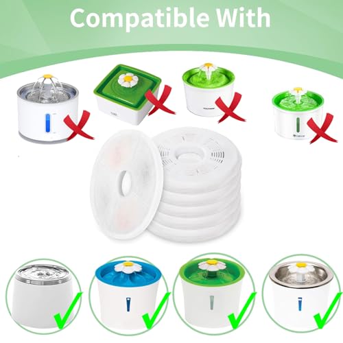 Porens 16 Pack Cat Water Fountain Replacement Filters Fit for 3L Flower Water Dispenser Automatic Pet Dog Cat Fountain Filter - Image 2