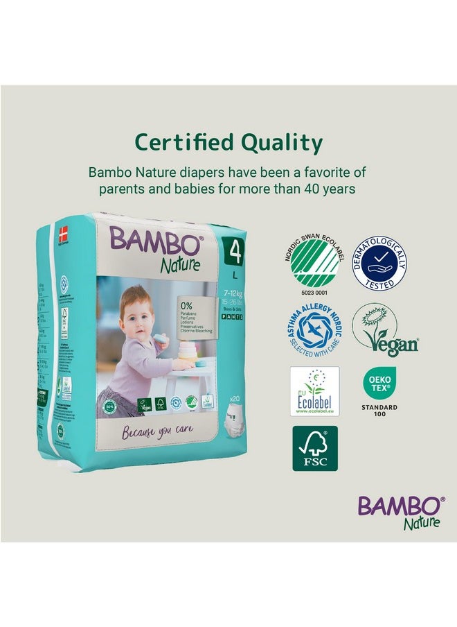 BAMBO NATURE Bambo Nature Premium Baby Pants Diapers for Kids Large Size (7-12 Kgs), Super Absorbent, Breathable, Extra Soft, Dermatologically Tested, Hypoallergenic Infant Nappies With Wetness Indicator, 20 Count  - Image 4