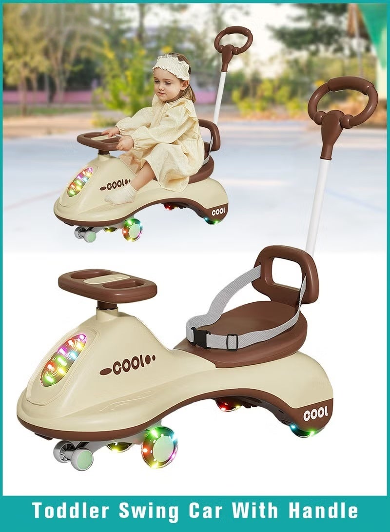 HOOKOR Ride on Push Car for Kids, Baby Swing Car, Magic Baby Cars for 1-6 Years Boys Girls, Ride-On Toys for Kids Toddlers, Twister with Safety Belt, Light, Music, Storage Space and Push Handle - Image 1