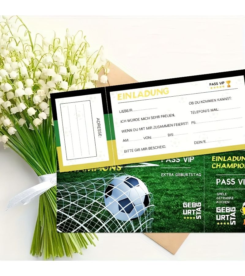 20pcs Soccer Party Invitation Cards for Football Birthday - Image 4