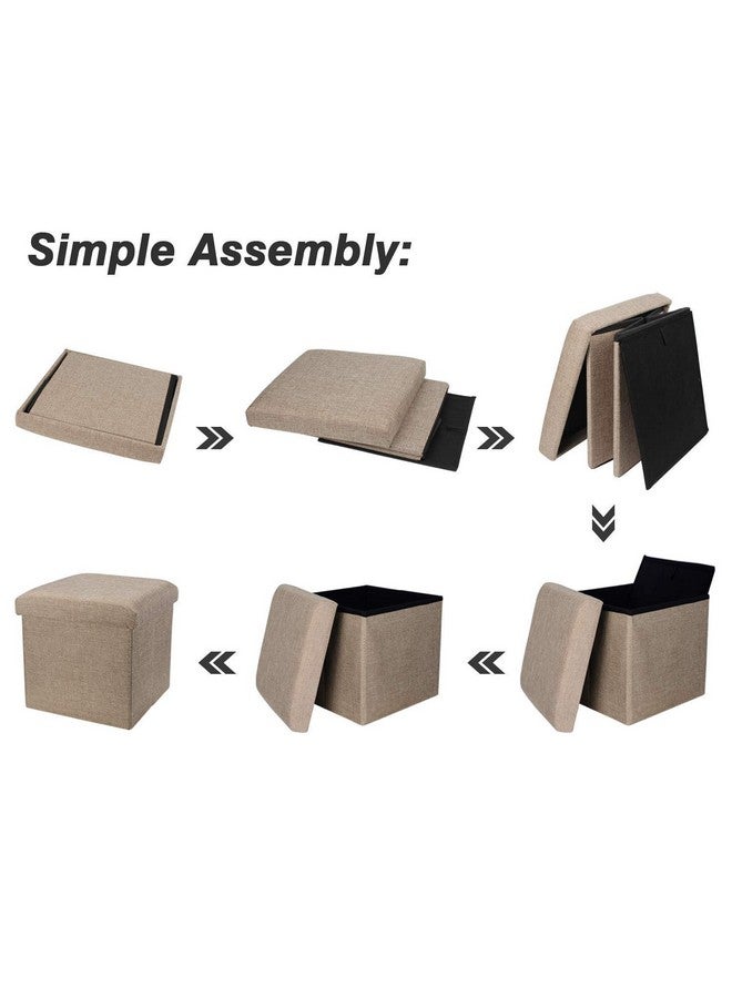 YASHODHARA ENTERPRISE Foldable Storage Bins Box Ottoman Bench Container Organizer With Cushion Seat Lid, Cube, Sitting Stool With Storage Box, Ottoman Storage Box (Multi Color) (30X30 Cm) (1 Pcs) - Image 3