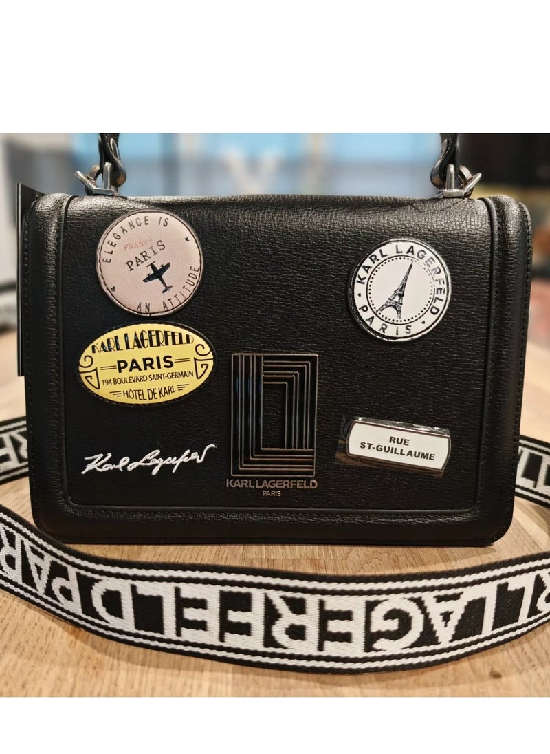 Karl Lagerfeld Paris - Simone Flap Karl Crossbody Bag Leather Women - Image 1