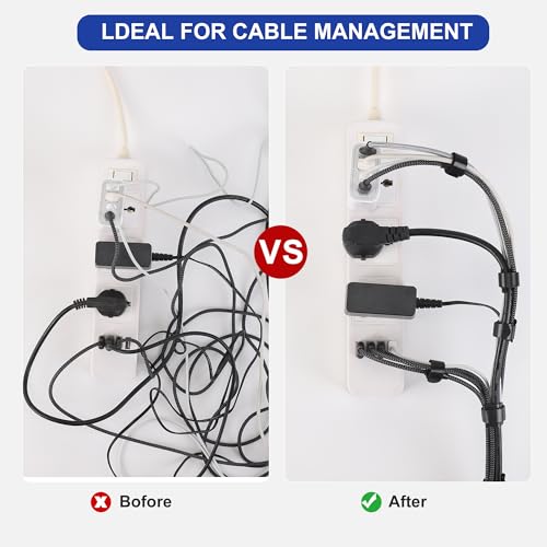 Nettbe Reusable Cable Ties, 126 PCS 6 Inches Adjustable Cord Straps Wire Organizer Cord Wrap and Hook Loop Cable Management - Image 5