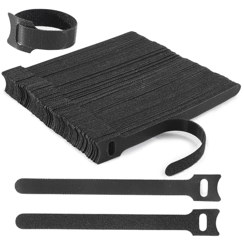 Nettbe Reusable Cable Ties, 126 PCS 6 Inches Adjustable Cord Straps Wire Organizer Cord Wrap and Hook Loop Cable Management - Image 1