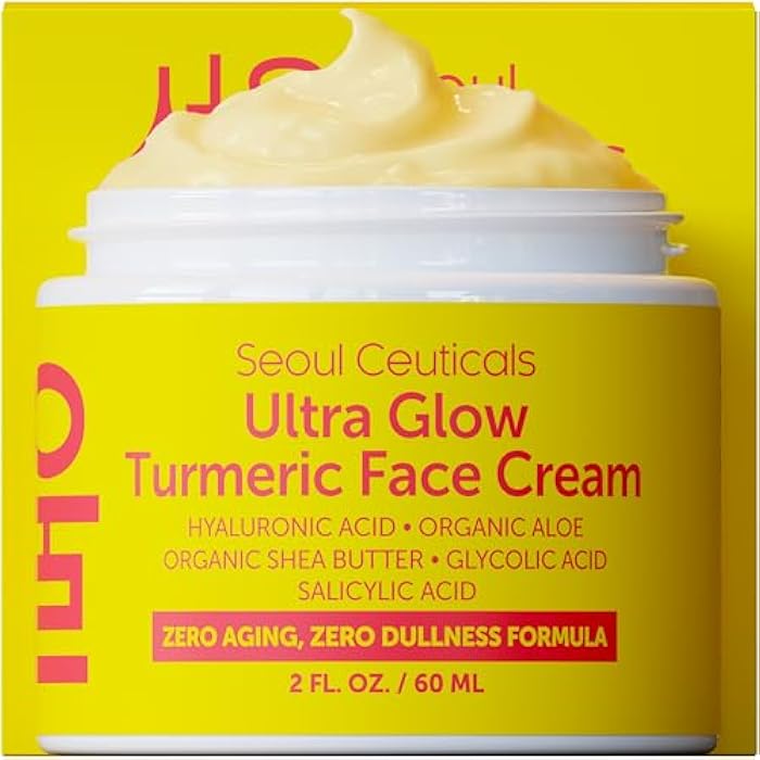 SeoulCeuticals Korean Skin Care Turmeric Cream – Face Moisturizer for Dull Dry Skin - Korean Skincare K Beauty for Glass Skin 2oz - Image 1