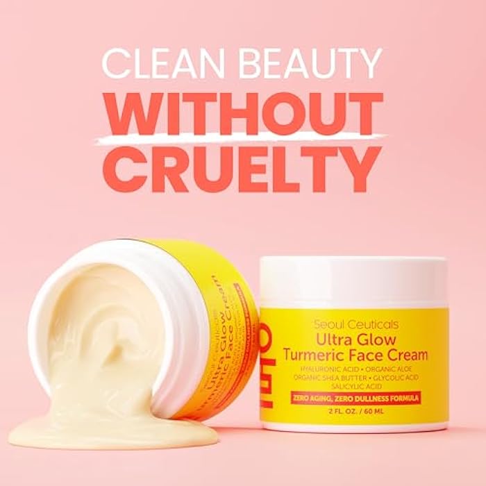 SeoulCeuticals Korean Skin Care Turmeric Cream – Face Moisturizer for Dull Dry Skin - Korean Skincare K Beauty for Glass Skin 2oz - Image 5