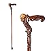 THY COLLECTIBLES Hand Carved Wooden Walking Cane with Ergonomic Handle and Rubber Tip for Men and Women Fashionable Unique Walking Stick for Seniors 37 inch Skull - Image 1