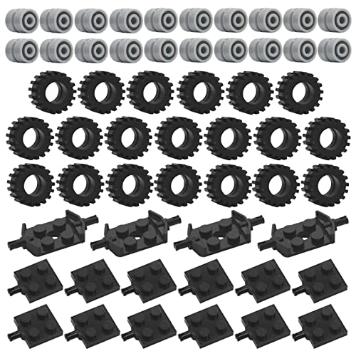 Pamvava Tires Wheels and Axles Sets 56 Pieces Brick Accessories Basic Classic Building Block ToysCar Truck Wheels Parts - Image 5