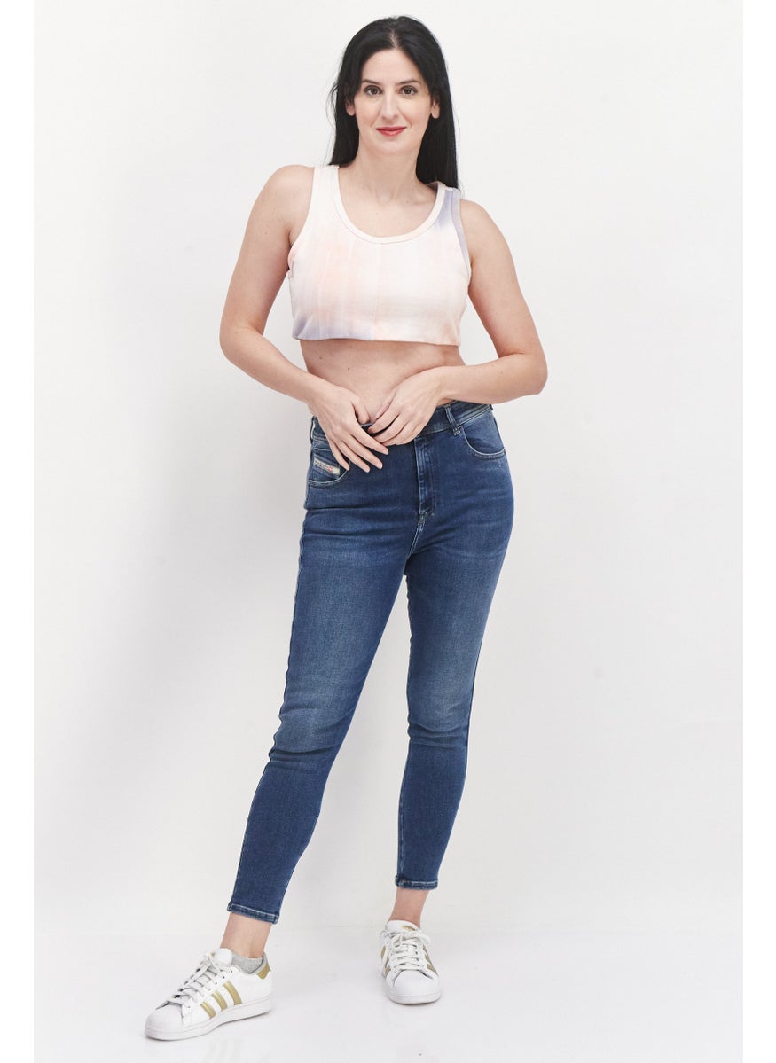 LOST INK Women Scoop Neck Sleeveless Tie Dye Racer Back Crop Top, Pink Combo  - Image 3