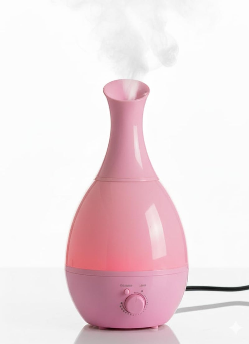 Humidifier, Diffuser, Aroma and Air Purifier of Bacteria and Soil Ultrasonic with Changing Lights(Full Pink) - Image 1