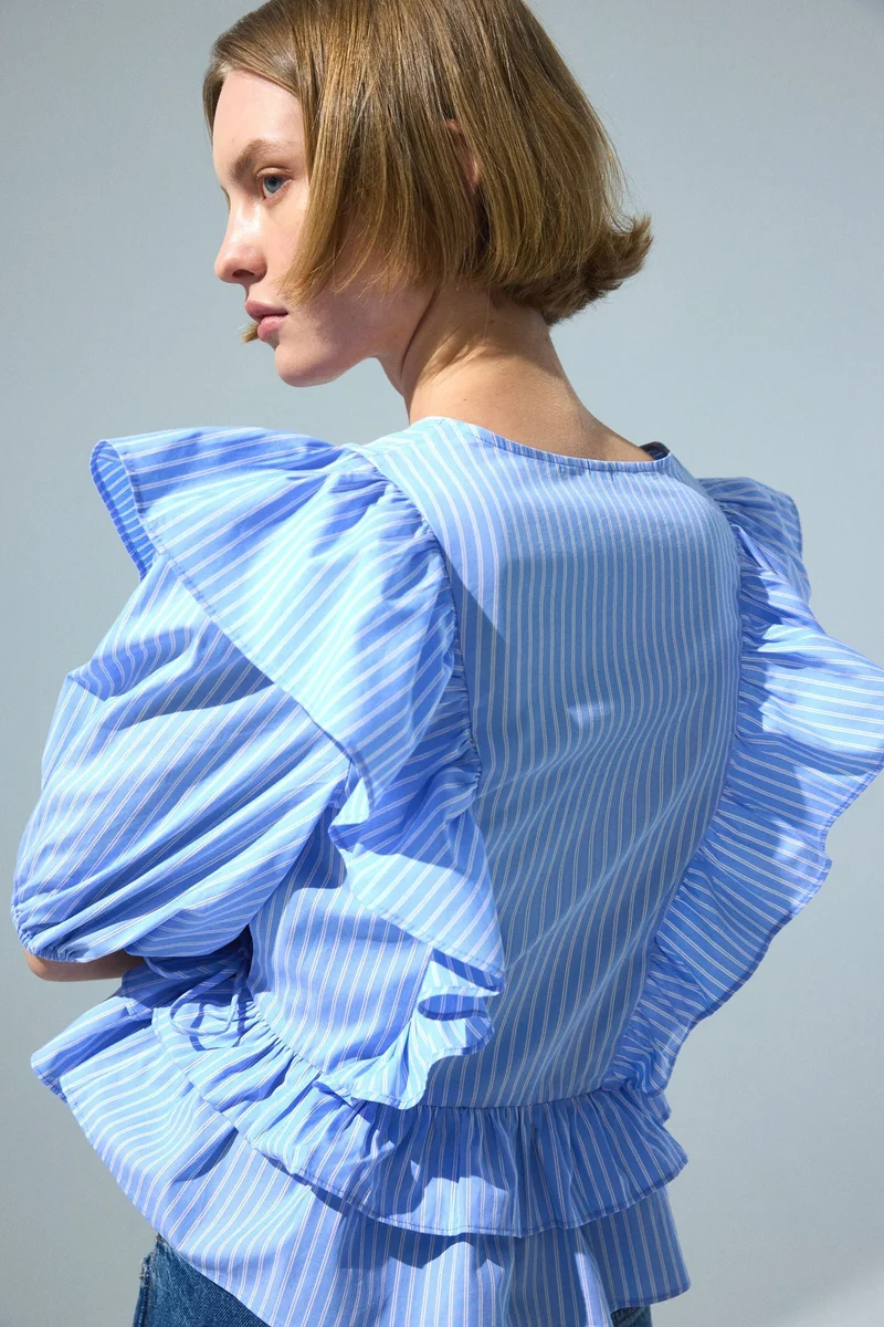 H&M  Poplin wrap blouse for Women | Best Price UAE