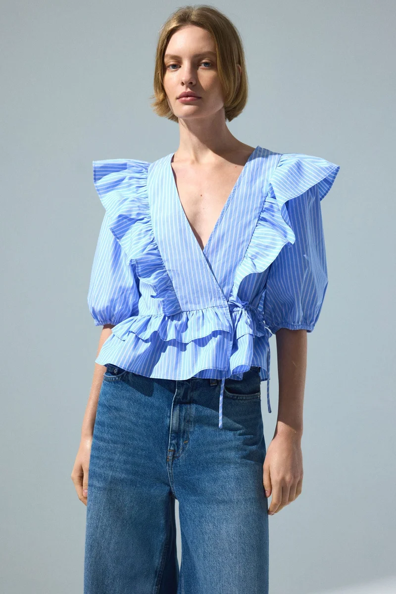 H&M Poplin wrap blouse
