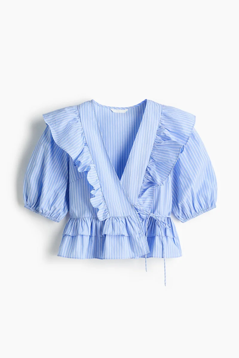 H&M  Poplin wrap blouse for Women | Best Price UAE