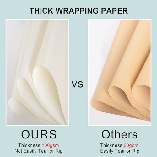 Yarcony Shimmer Off White Wrapping Paper Roll - 17 Inches X 33 Feet - Solid Color Pearly-lustre Gift Wrap Birthday Wrapping Sheets for Baby Shower, Weddings, Christmas and Anniversaries - Image 5