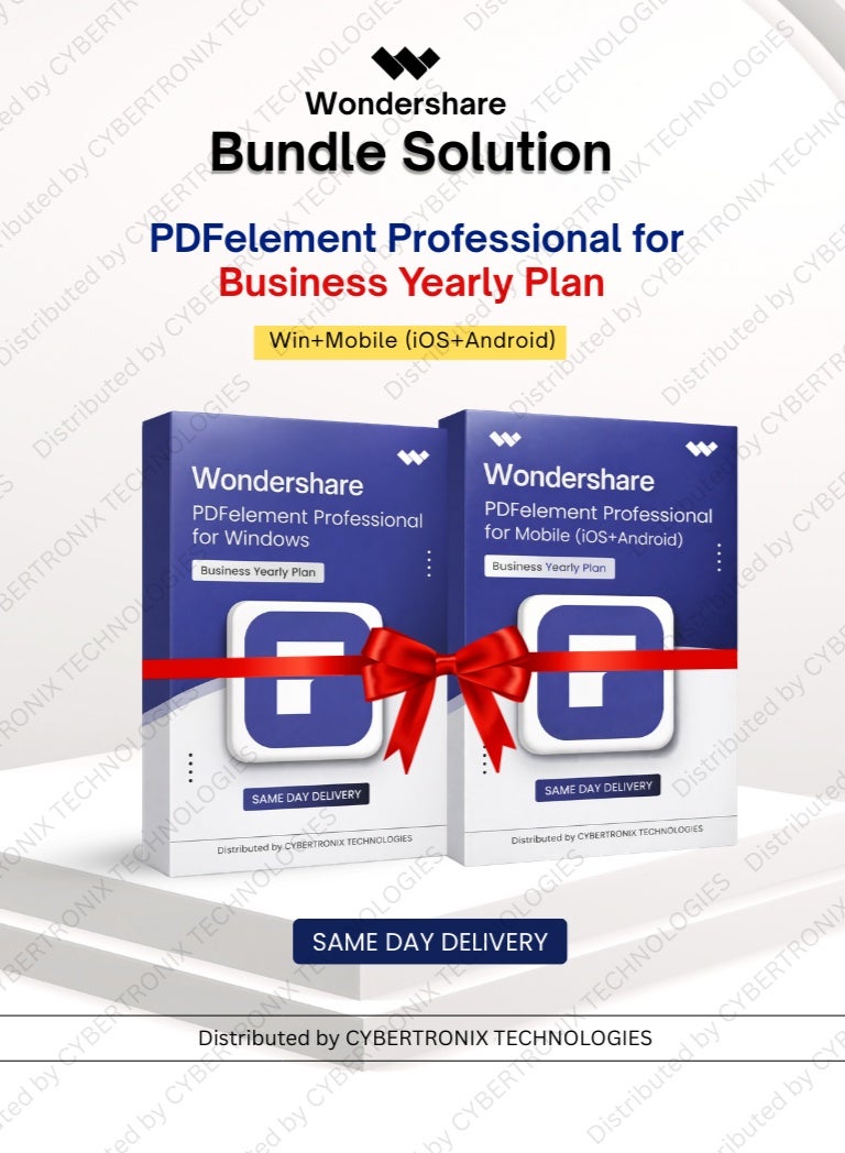 حل مجموعة Wondershare: PDFelement Professional للأعمال | 1 سنة | ويندوز + موبايل (iOS + أندرويد) | ترخيص رقمي | توصيل في نفس اليوم