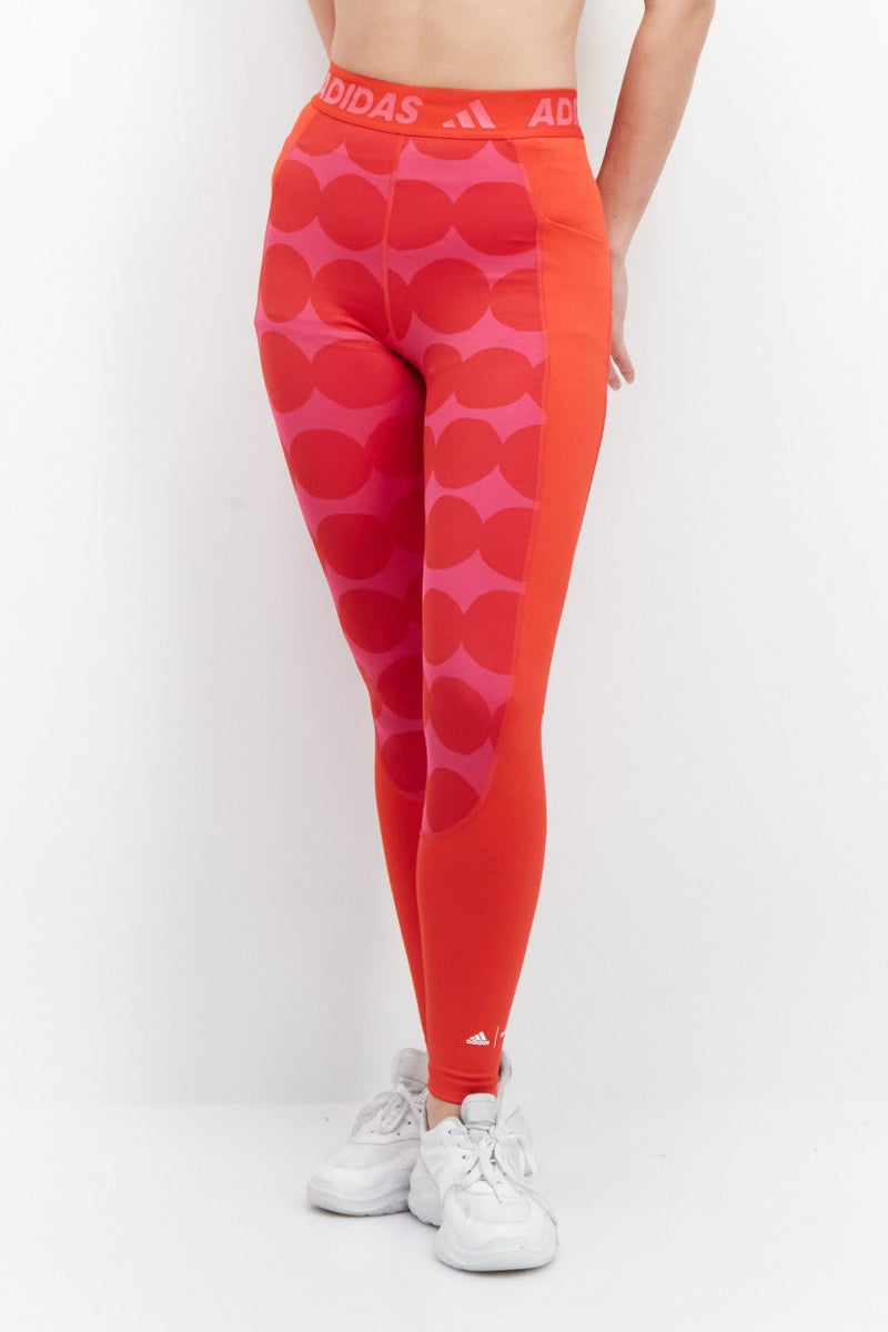 Adidas Women Sportswear Fit Training Long Tights, Red - Image 1