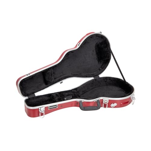 Crossrock ABS Molded Case for FStyle Mandolin Textured Finish Plush Interior Locking Latch Backpack Straps Durable Hardshell ProtectionRed CRA862MFRD - Image 3