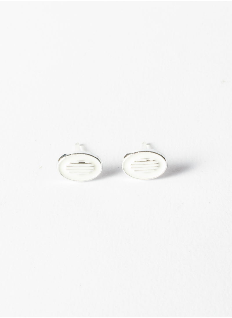 The Black Pearl Accessories - Small Earring for Baby-Premium Quality-White Oval - Image 1