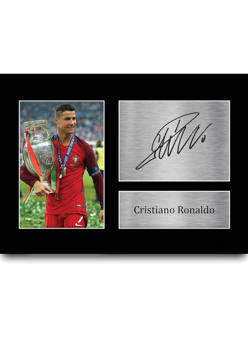 Today Idea Cristiano Ronaldo Signed Autographed A4 Photo Print - Official Portugal Gifts Display 29.7x21cm - Image 1