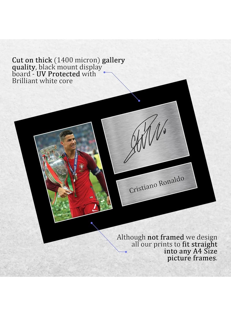 Today Idea Cristiano Ronaldo Signed Autographed A4 Photo Print - Official Portugal Gifts Display 29.7x21cm - Image 3