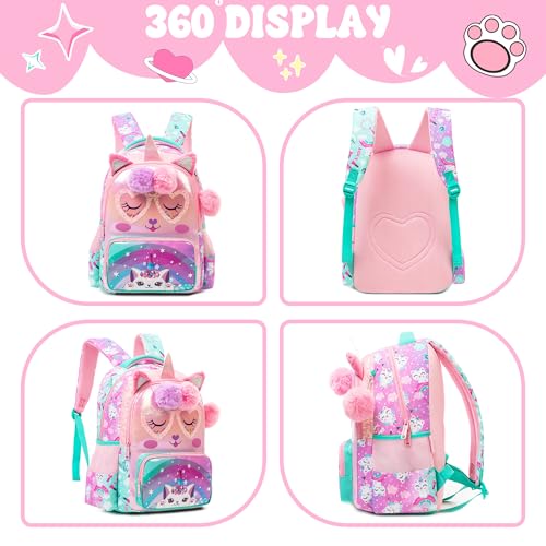 Meetbelify Kids Unicorn School Backpacks for Girls Backpack with Lunch Bag for Elmentary Students Kids Travel Bookbag for Girls Age 6-12 - Image 3