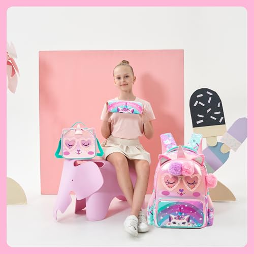 Meetbelify Kids Unicorn School Backpacks for Girls Backpack with Lunch Bag for Elmentary Students Kids Travel Bookbag for Girls Age 6-12 - Image 5
