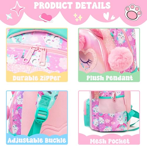 Meetbelify Kids Unicorn School Backpacks for Girls Backpack with Lunch Bag for Elmentary Students Kids Travel Bookbag for Girls Age 6-12 - Image 4