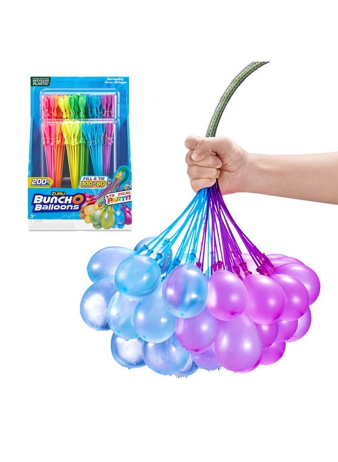 Bunch O Balloons Tropical Party (6 Pack) By Zuru, 200+ Rapid Filling Self Sealing Tropical Colored Water Balloons For Outdoor Family, Friends, Children Summer Fun (6 Pack) - Image 2