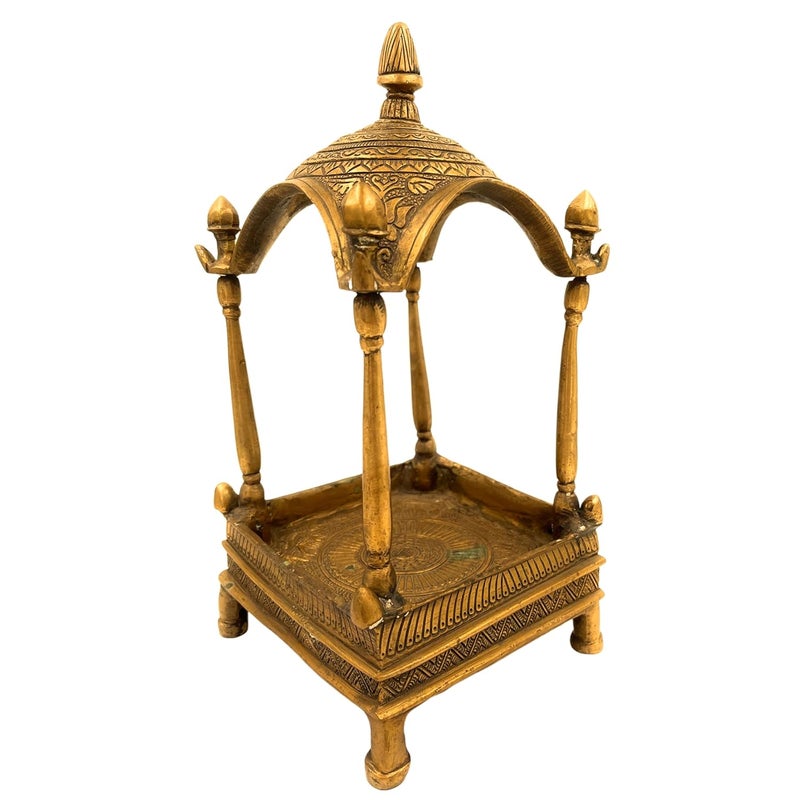 Bhunes Bhunes Brass Antique Temple Pooja Mandir Home Bajot Pooja Decoration Religious Home Decor Puja Mandir MandapGold 115 Inch 1 Piece  - Image 2