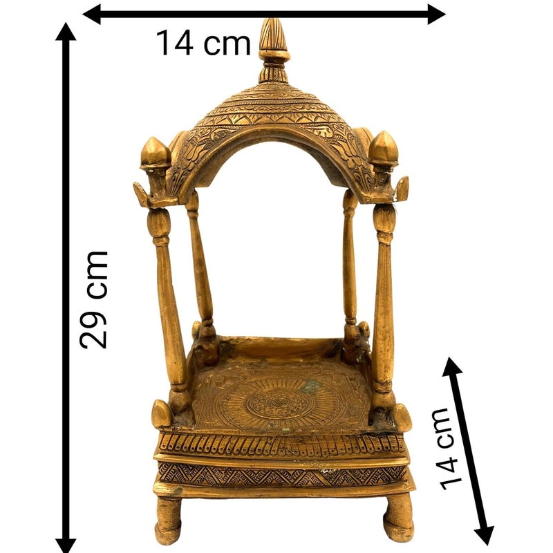 Bhunes Bhunes Brass Antique Temple Pooja Mandir Home Bajot Pooja Decoration Religious Home Decor Puja Mandir MandapGold 115 Inch 1 Piece  - Image 5