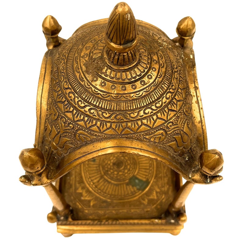 Bhunes Bhunes Brass Antique Temple Pooja Mandir Home Bajot Pooja Decoration Religious Home Decor Puja Mandir MandapGold 115 Inch 1 Piece  - Image 3
