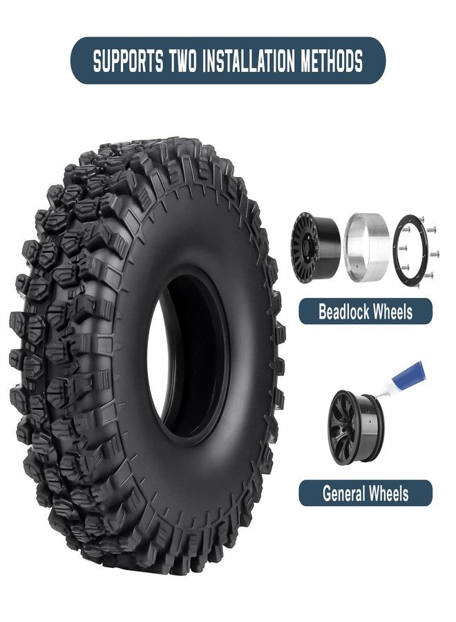 Hobbyfire 4Pcs 1.9 Inch 1/10 Rock Crawler Tires 120mm Outer Diameter Foam Inserts for Axial SCX10 II III Traxxas TRX 4 Redcat Gen 8 RC4WD TF2 RC Car - Image 3