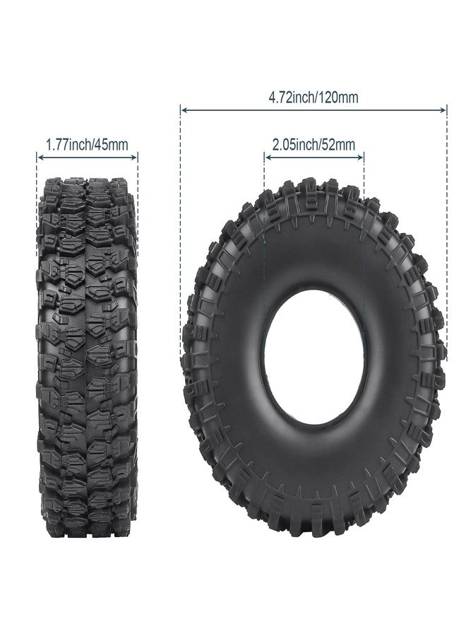 Hobbyfire 4Pcs 1.9 Inch 1/10 Rock Crawler Tires 120mm Outer Diameter Foam Inserts for Axial SCX10 II III Traxxas TRX 4 Redcat Gen 8 RC4WD TF2 RC Car - Image 2