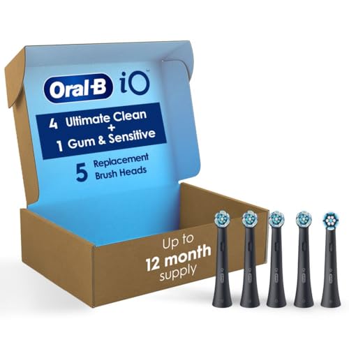 Oral-B OralB iO Ultimate Clean Replacement Brush Heads 5 Count 4 Ultimate Clean 1 Gum Sensitive Black