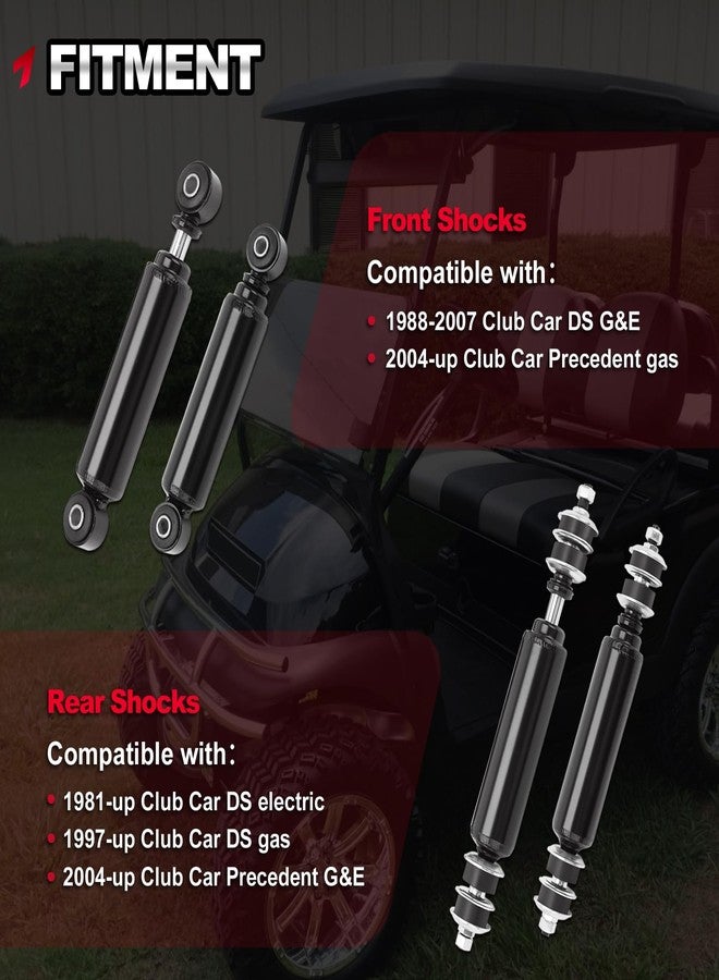 TEMSONE Golf Cart Front and Rear Shock Absorbers Compatible with 2004-up Precedent G&E, 1988-up Club Car DS G&E Replace#1010991, 1015813, 1014235, 1014236 - Image 2