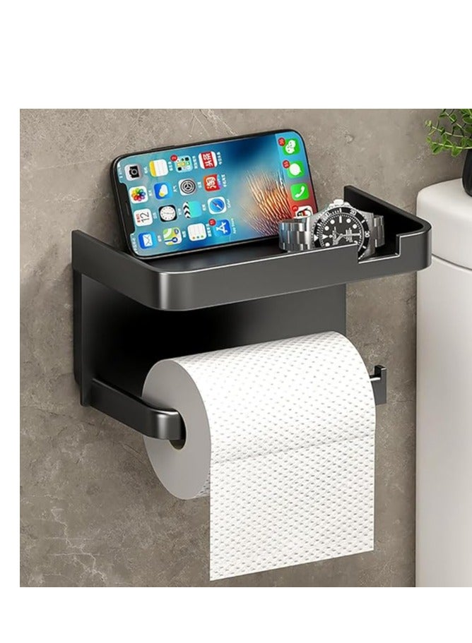 Cross-border bathroom toilet paper roll holder punch-free paper towel storage rack wall-mounted home hotel paper box(BLACK) - Image 1