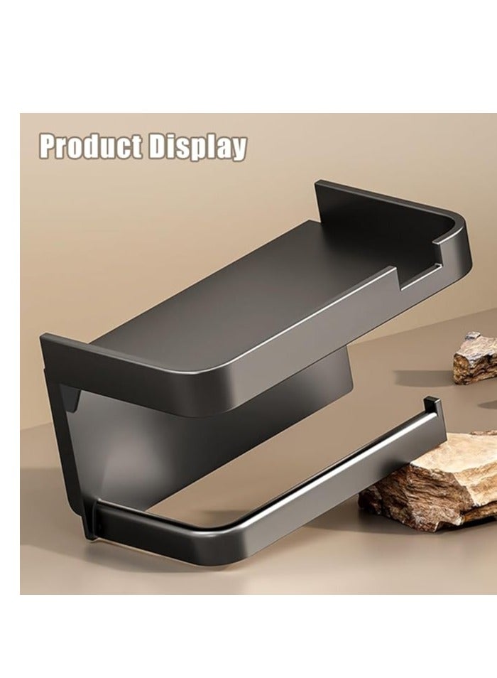 Cross-border bathroom toilet paper roll holder punch-free paper towel storage rack wall-mounted home hotel paper box(BLACK) - Image 2