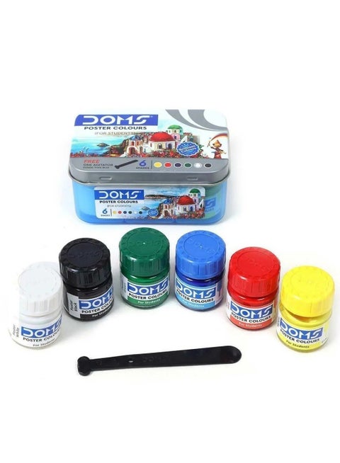 DOMS-6 N. Poster Colour Bottles Of 10ml Each + 1 N. Agitator
