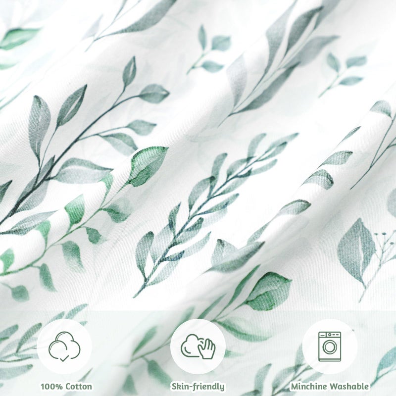 DILIMI Baby Lounger Cover, Cotton Baby Nest Replacement Cover for Girls Boys, Soft Breathable Reversible Newborn Lounger Cover, Green Leaf (Only Cover) - Image 3