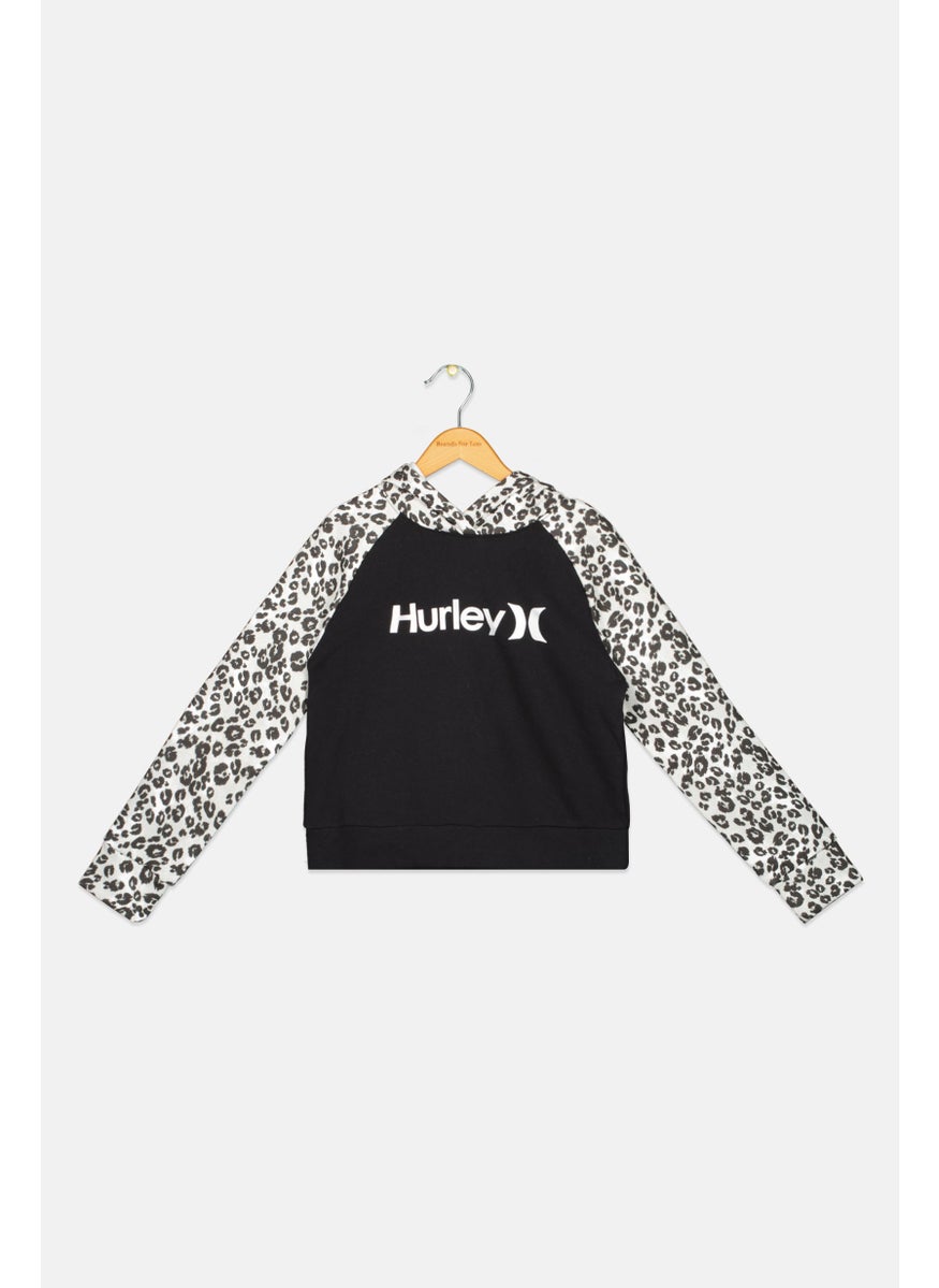 Hurley Kids Girl Sportswear Fit Long Sleeve Training Sweatshirts, Black  - Image 1