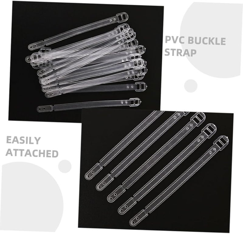 Veemoon 100 قطعة حلقات وأشرطة بلاستيكية شفافة لعلامات الأمتطة للحقائب والشنط وحقائب السفر وملحقات السفر - Image 4
