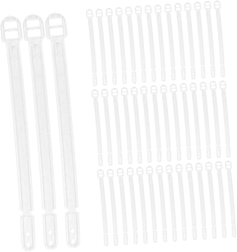 Veemoon 100 قطعة حلقات وأشرطة بلاستيكية شفافة لعلامات الأمتطة للحقائب والشنط وحقائب السفر وملحقات السفر - Image 1