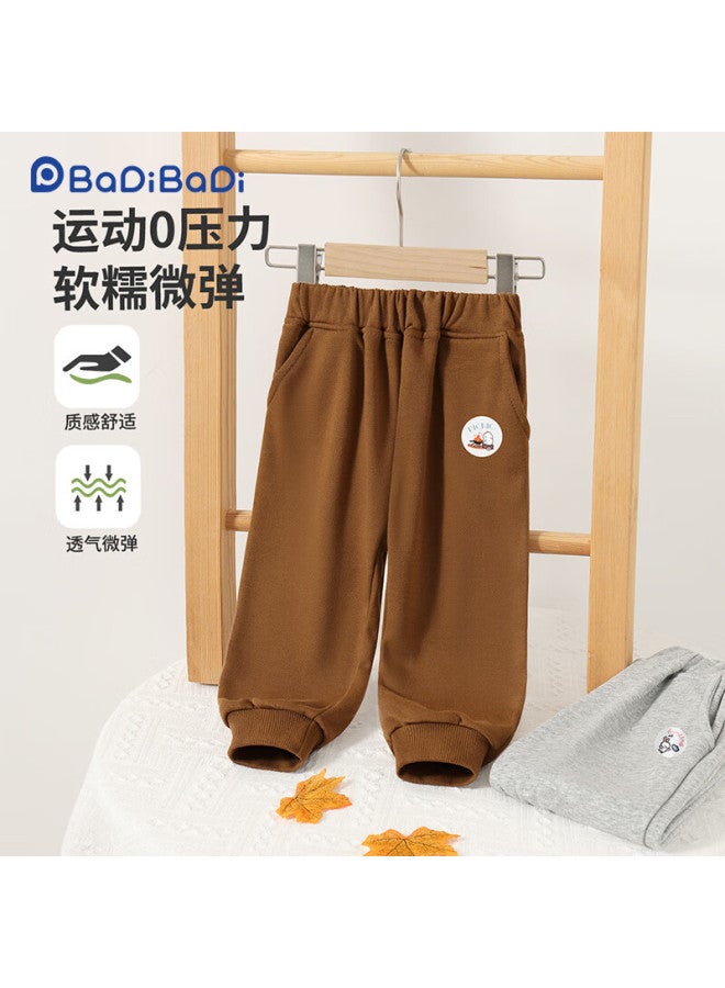 Badibadi Autumn Winter New Baby Toddler Kids Sweatpants Casual Comfortable Versatile Sports Pants Coffee Bbq Rabbit 140 - Image 1