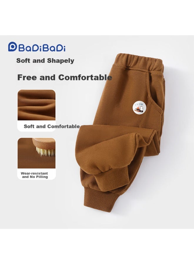 Badibadi Autumn Winter New Baby Toddler Kids Sweatpants Casual Comfortable Versatile Sports Pants Coffee Bbq Rabbit 140 - Image 3