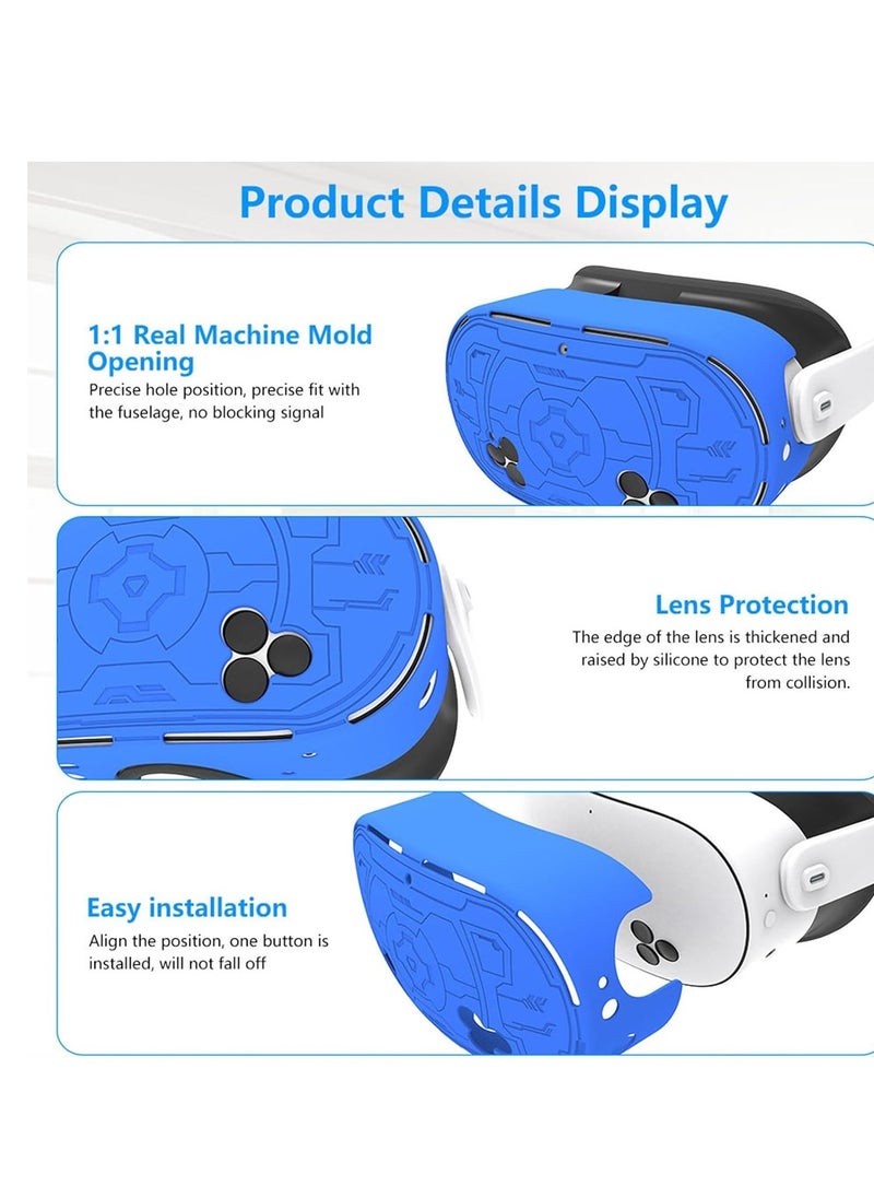 Generic - TPU Protective Case for Meta Quest 3S, Anti-fall, Anti-scratch, Dust-proof VR Host Shell, VR Headset Accessories (Blue) - Image 1