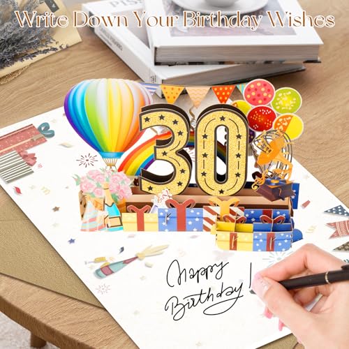 OLOSONG 30th Birthday Card for Men Women, 3D Pop Up 30th Birthday Gifts Cards for Him Her, Back In 1996 Funny 30 Year Old Birthday Decorations, Classy Vintage - Image 5